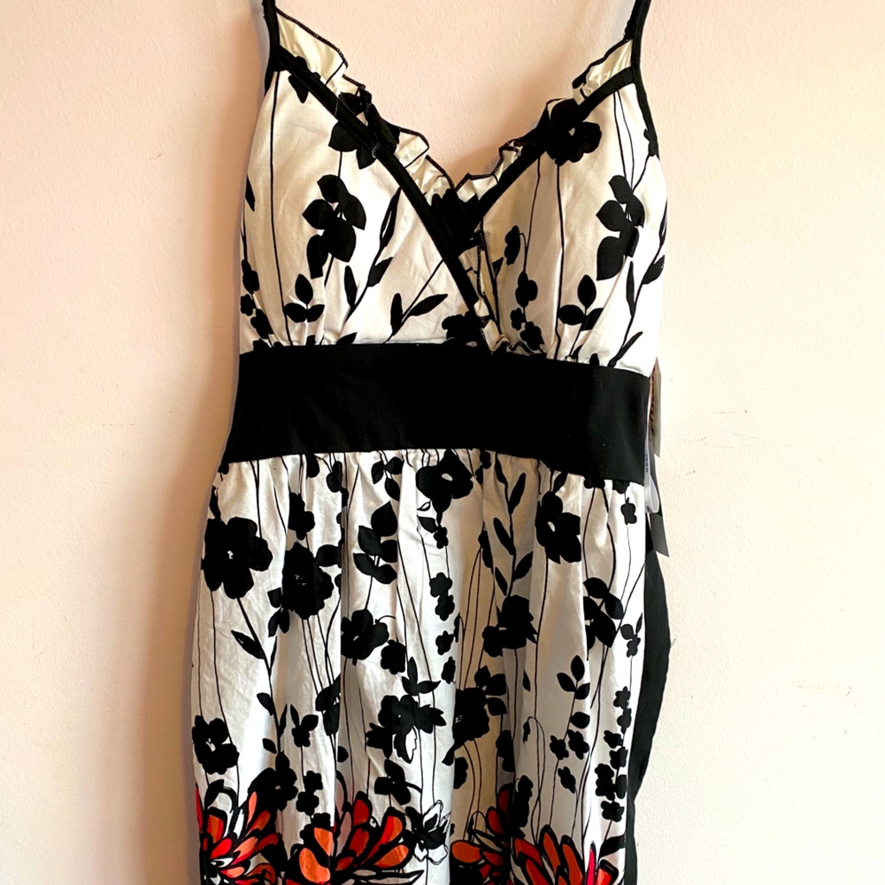 Floral Black and White Base Dress